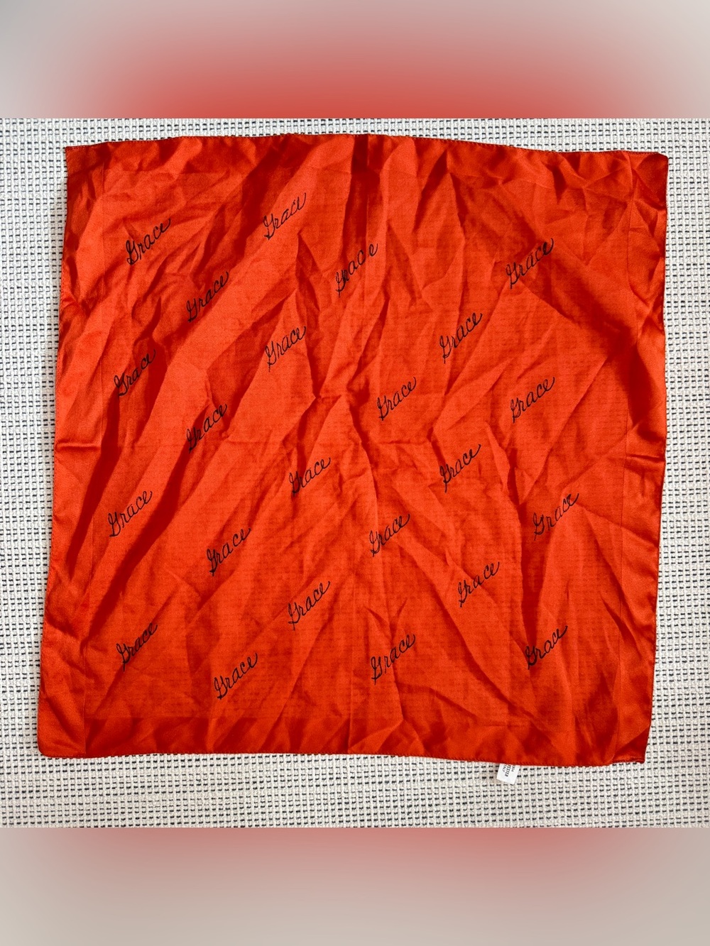 Vintage Italian Orange Grace Square Scarf